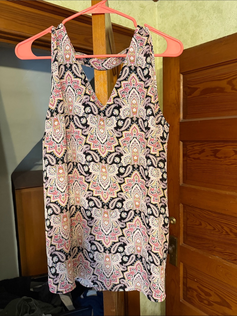 Maurices Pink & Black Paisley-Print Sleeveless Camisole